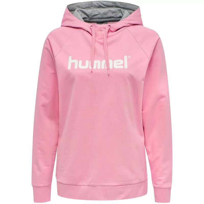 hummel GO Cotton Hoodie Damen - rosa/weiß