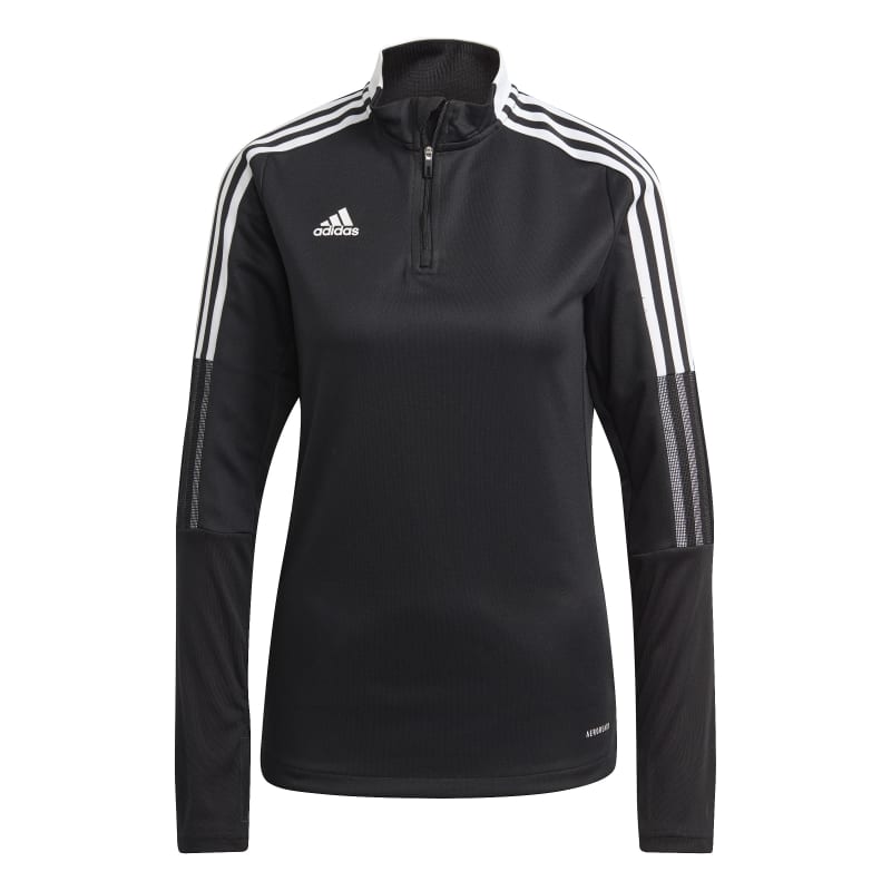 adidas Tiro 21 Half Zip Shirt Langarm Damen - schwarz